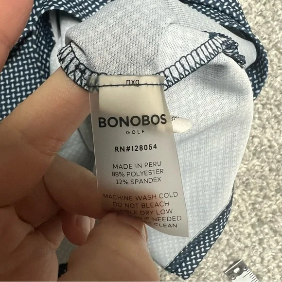 Bonobos Golf Polo Shirt Mens 2XL XXL Geometric Stretch Standard Fit Performance - Picture 7 of 8